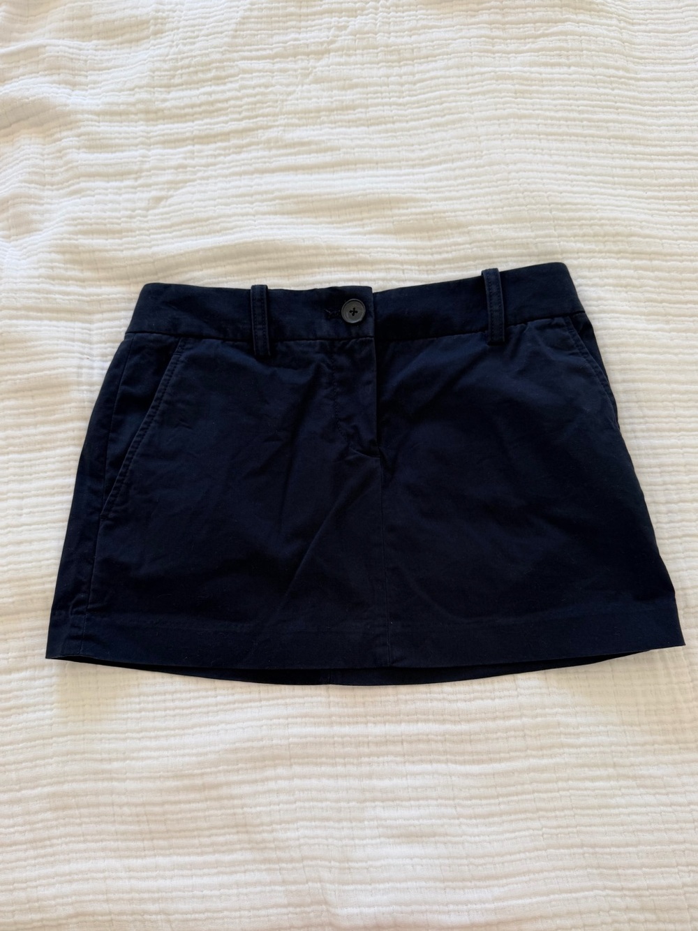 Aritzia Classic Navy Cotton Mini Skirt Size 00